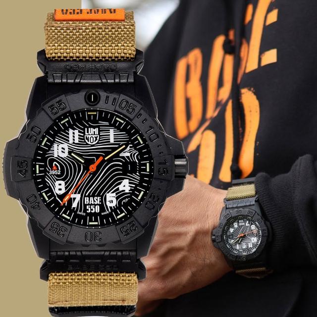 【LUMINOX 雷明時】台灣限定 海豹部隊 x BASE550聯名紀念套錶 手錶-黑/45mm(1LM-2024SET)