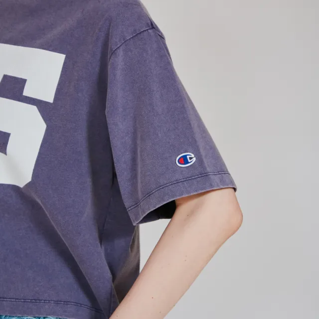 【Champion】官方直營 女款-CASUAL 35印花短袖TEE-深藍色(CW-C303-370 日規)