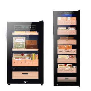 【拉普蒂尼】紅酒櫃 雪茄櫃 恆溫恆溼櫃 110V 冷藏櫃 保鮮櫃 茶葉櫃 保溼櫃(帶鎖 雪松木層架 48L)