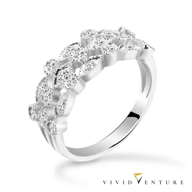 【Vividventure 亞帝芬奇】925銀台 36分 天然鑽石 鑽石 線戒 星光燦爛