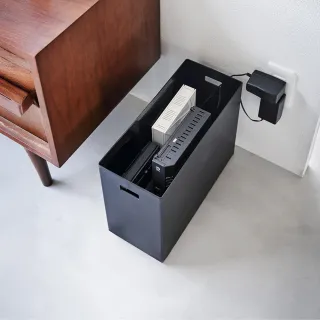 【YAMAZAKI 山崎】tower追加用收納盒-黑L(萬用收納盒/手把收納盒/整理盒/儲物盒/雜物整理/日本山崎)