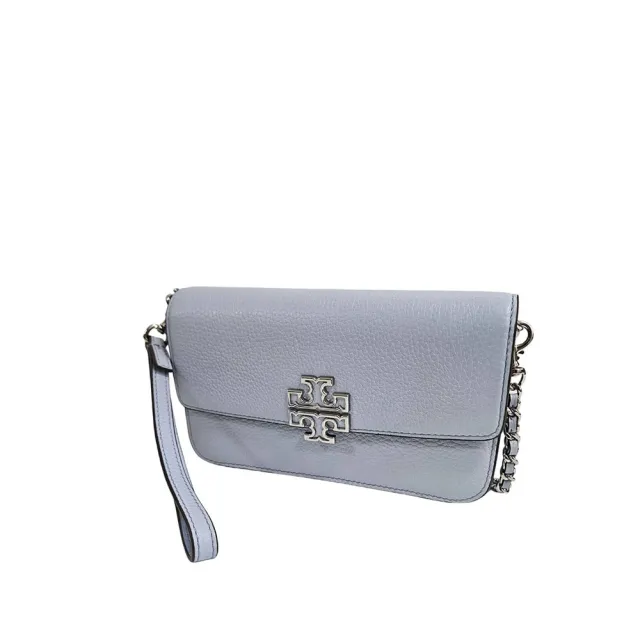 【TORY BURCH】TB Britten 簍空LOGO荔枝紋皮革鏈條WOC手拿斜背包(/贈原廠防塵袋紙袋送禮)
