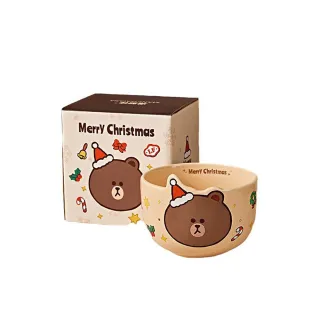 【LINE FRIENDS】熊大兔兔莎莉 聖誕節造型陶瓷餐盤餐碗禮盒(聖誕節 交換禮物 聖誕餐具用品)