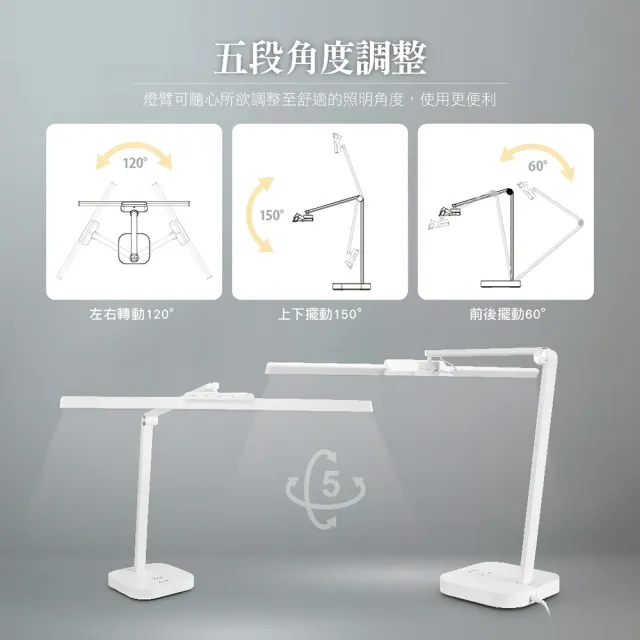 【CHIMEI 奇美】LED 60cm智慧調光超廣光照全光譜護眼檯燈(LT-SW120D-2/眼科醫師推薦款)