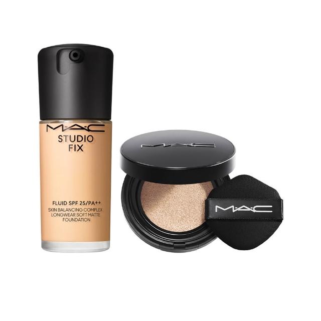 【M.A.C】命定底妝粉底收藏組(超持妝濾鏡粉底液 SPF25/PA++ 30ml+超持妝霧絲絨氣墊粉餅SPF 50/雙11限定)