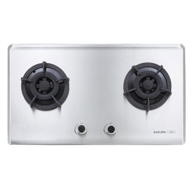 【櫻花】二口髮絲紋不鏽鋼面板易清檯面爐(G2522S 原廠保固基本安裝)