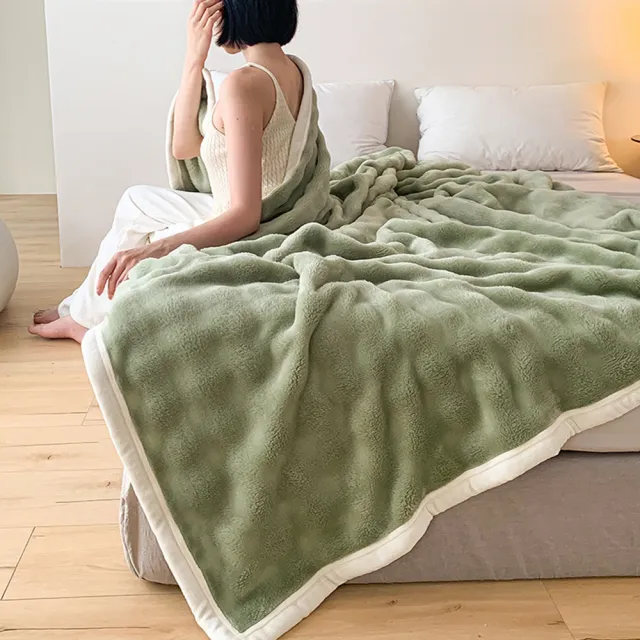 【ALAI 寢飾工場】買1送1 托斯卡泡泡兔毛絨毯 多色任選 150x200cm(保暖被/冬被/毛毯/毯子)