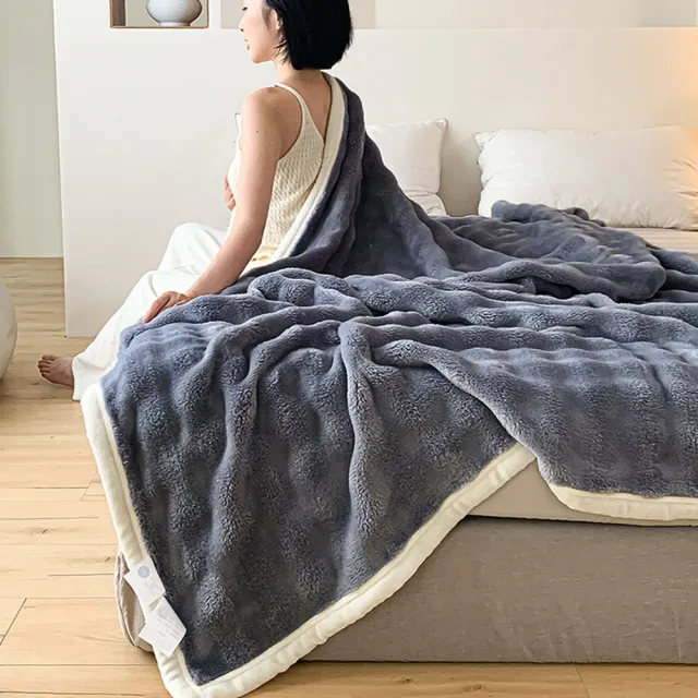 【ALAI 寢飾工場】買1送1 托斯卡泡泡兔毛絨毯 多色任選 150x200cm(保暖被/冬被/毛毯/毯子)