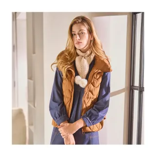 【en-suey 銀穗】連帽調節繩輕羽絨背心-女