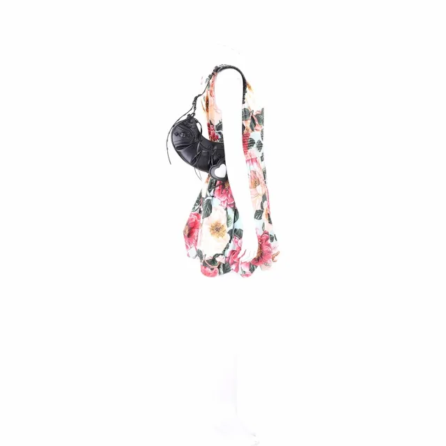 【Balenciaga 巴黎世家】Le Cagole XS 小羊皮肩背 斜背可頌包-黑色(肩背包 腋下包 可頌包)