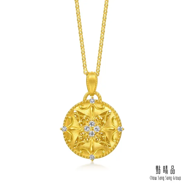 【點睛品】繁花似錦 鑽石黃金項鍊