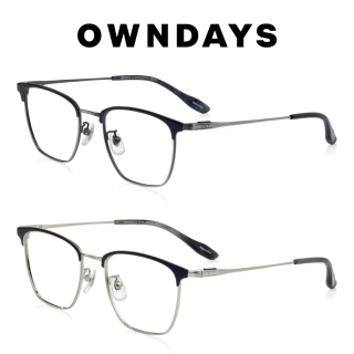 【OWNDAYS】BACK in BLACK系列威林頓框金屬眼鏡(OB1015G-5A)