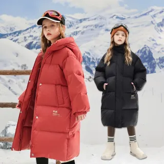 【橘魔法】燙金小字母厚外套(兒童 女童 男童 大童 長大衣 鋪棉 外套 防風 風衣 夾克 保暖 童裝 長袖 連帽)