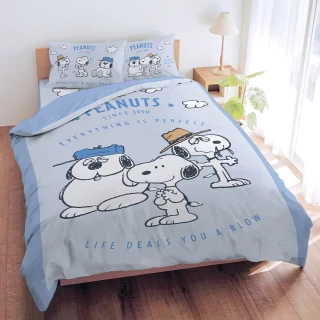 【戀家小舖】MIT卡通正版授權磨毛雙人四季涼被-兄弟日誌-SNOOPY(182x 212cm)