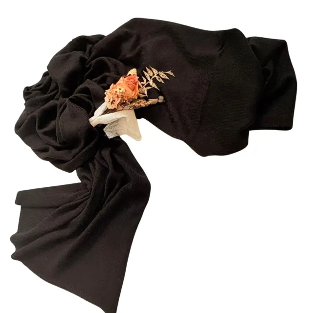 【iTa.a】交換禮物 100%美麗諾Merino羊毛針織圍巾/披肩禮盒-黑(天然．透氣．溫暖．防臭．環保．柔膚觸感)