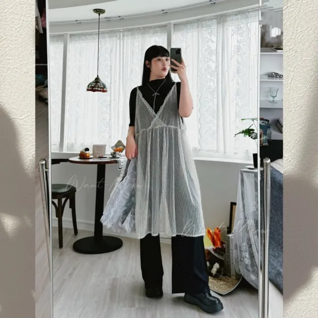【Want-Meow】90公斤可穿/寬鬆顯瘦不同褲長有口袋中大碼壓褶寬褲坑條(大碼/大尺碼/加大碼/鬆緊寬褲/下著)