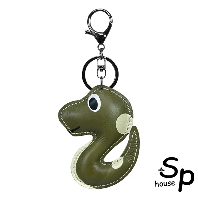 【Sp house】雙11 水玉點點小蛇動物時尚百搭吊飾真皮鑰匙圈(6色可選)