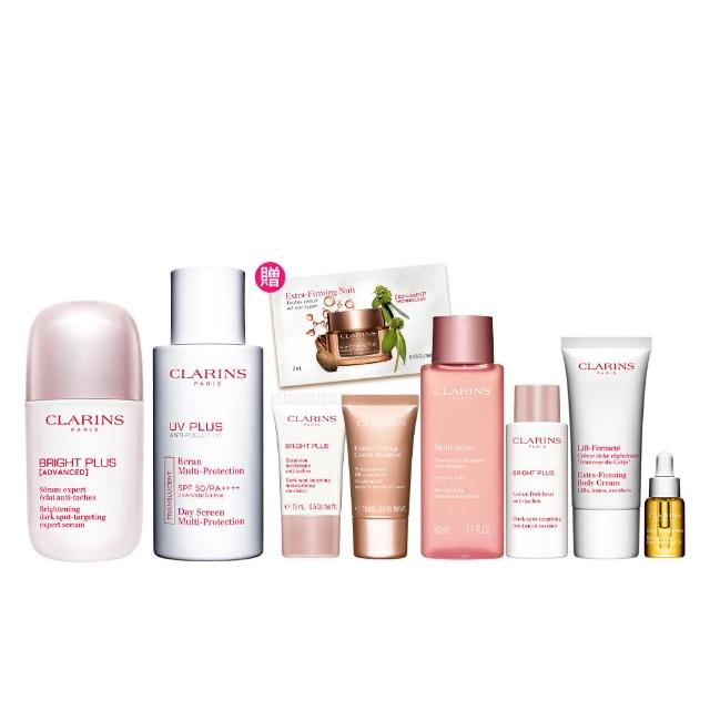 【CLARINS 克蘭詩】氧氣亮白光感精華50ml+輕呼吸全效UV隔離露30ml(全新美白精華 防曬 UV乳)