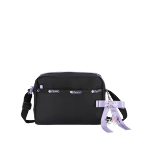 【Lesportsac】輕量尼龍/聯名款/拉鍊斜背包(2434 MY MELODY 紫戀黑)