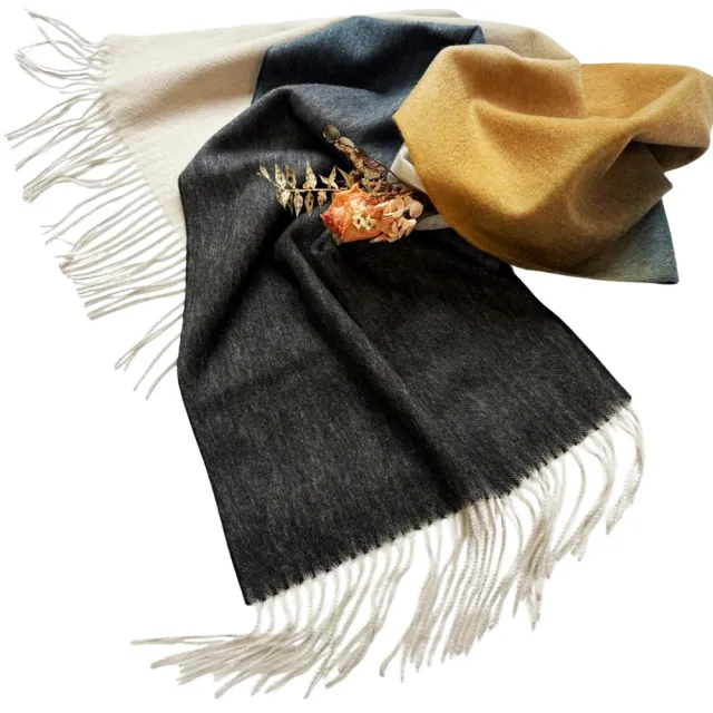 【iTa.a】交換禮物 100%Baby羊毛圍巾/披肩禮盒-漸層對比色5(天然．透氣．溫暖．防臭．環保．柔膚觸感)