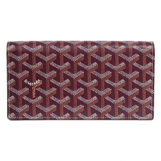 【GOYARD 高雅德】Victoire 經典標誌印花對折6卡零錢長夾(深紫)