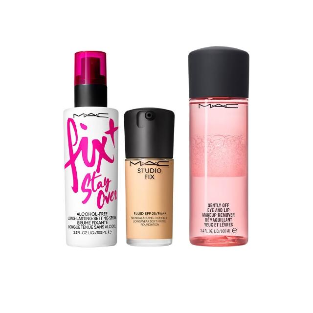 【M.A.C】超持妝零暗沉底妝組(超持妝濾鏡粉底液 SPF25/PA++ 30ml+超持妝零暗沉定妝噴霧100ml  #詐片粉底)