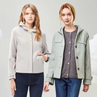 【MYVEGA 麥雪爾】MA保暖毛呢內層搖粒絨外套/連帽大衣外套-二款任選(連帽外套/大衣外套/保暖外套/女外套)