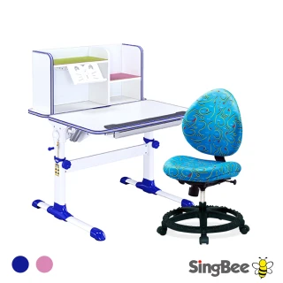 【SingBee 欣美】寬90cm 兒童桌椅組SBD-505A+125椅(可升降桌椅 成長桌椅組 兒童桌椅組 台灣製)
