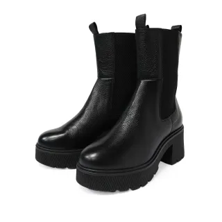 【TINO BELLINI 貝里尼】中筒切爾西靴FWUT001-1(黑色)