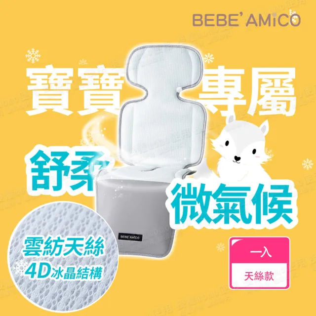 【BEBE Amico】北極狐極地智能風扇涼感墊 天絲版(推車涼墊 汽座涼墊 推車坐墊 汽座坐墊)