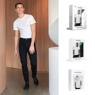 【Bread & Boxers】兩件禮盒組 有機棉男用圓領Ｔ 白/黑/深灰 素t 短t 圓領 短袖上衣 送禮 禮盒 情人節