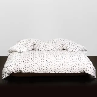 【HOYACASA  禾雅寢具】100%精梳棉兩用被床包組單人-微醺點點(天絲入棉30%)