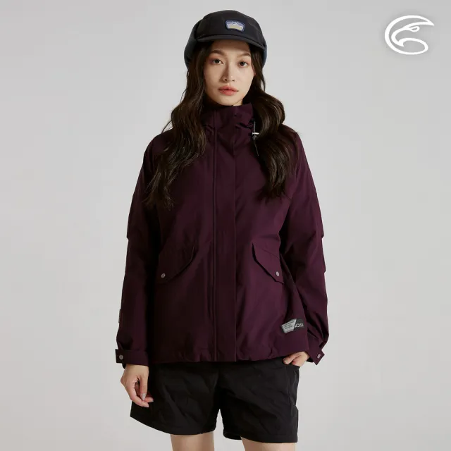 【ADISI】女防水防風透氣超撥保暖連帽外套AJ2521044 深紫(內裡毛網 防水透濕 防潑水 保暖外套)