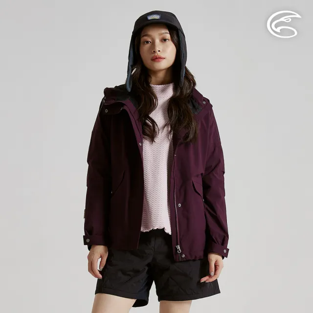 【ADISI】女防水防風透氣超撥保暖連帽外套AJ2521044 深紫(內裡毛網 防水透濕 防潑水 保暖外套)
