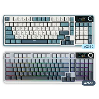 【AZOMA】AZ系列 三模RGB無線機械式鍵盤 無線鍵盤 自訂小螢幕 AZ330 AZ660(青雲/墨金/煙青/茶棕 AZ軸體)