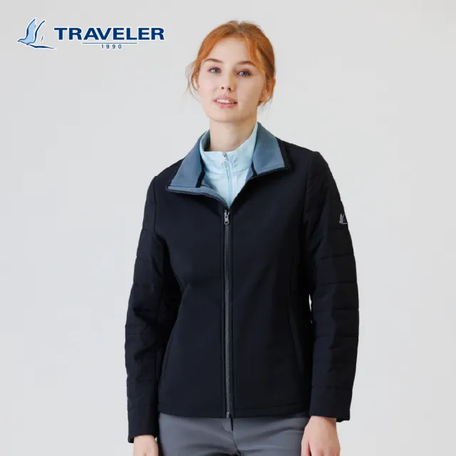 【TRAVELER 旅行者】女款Softshell防風撥水Thermolite鋪棉保暖外套｜252TR213(可銜拉)