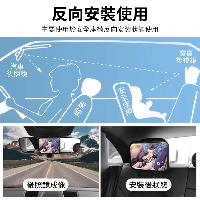 【JHS】加大鏡面 寶寶車內後視鏡 寶寶觀察鏡 汽車安全座椅用 寶寶後視鏡 車內反向鏡