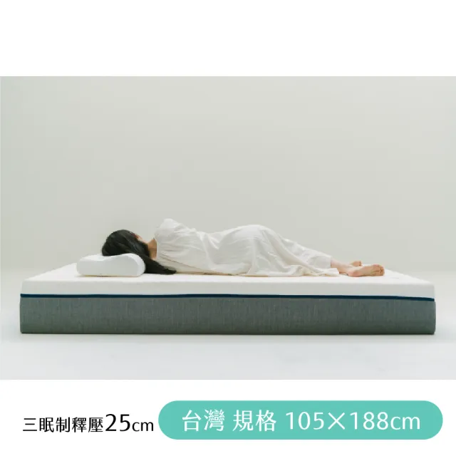 【日日居】三眠制釋壓床墊105x188cm 高25cm- 單人加大