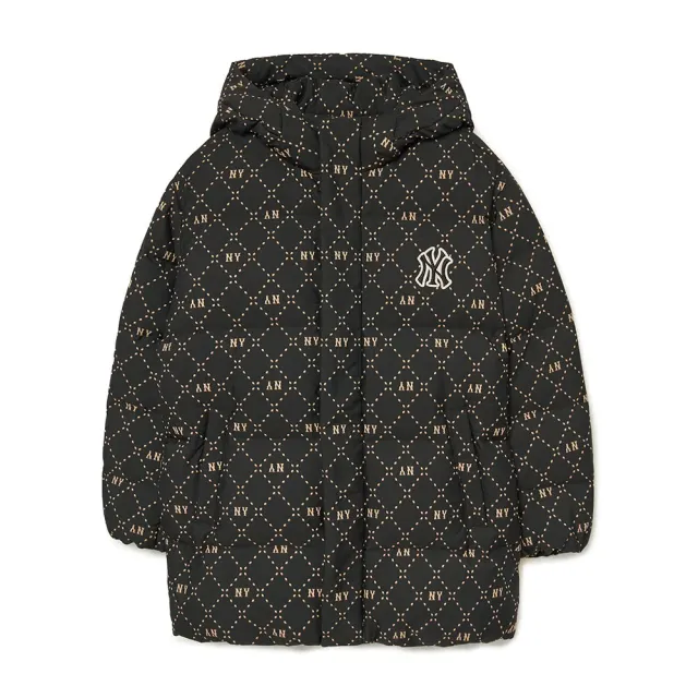【MLB】連帽 中長版 羽絨外套 MONOGRAM系列 洋基隊(3ADJM0336-2款任選)