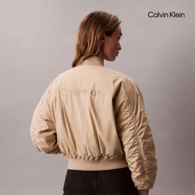 【CALVIN KLEIN】官方旗艦館CK 輕盈短版飛行員外套_棕色
