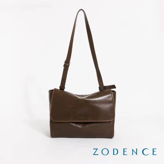 【ZODENCE 佐登司】MYRA植鞣真皮極簡個性長方肩背大包(多色/新品)