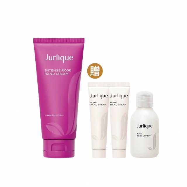 【Jurlique 茱莉蔻】官方直營 極致奢華護手組(限量版40周年玫瑰護手霜100ml送玫瑰手霜15ml+玫瑰身體乳50ml)