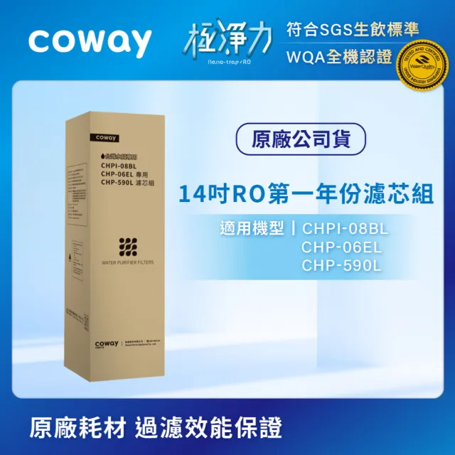 【Coway】RO逆滲透專用濾芯組14吋第一年份(適用CHPI-08BL、CHP-06EL、CHP-590L淨水器)