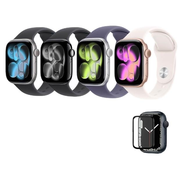 鋼化保貼組【Apple】Apple Watch Series 11 GPS+行動網路 42mm(鋁金屬錶殼搭配運動型錶帶)