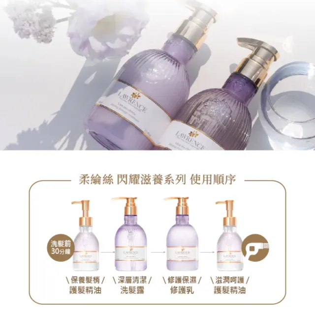 【LAWRENCE 柔綸絲】紫曜閃耀滋養修護乳400ml(專櫃公司貨)