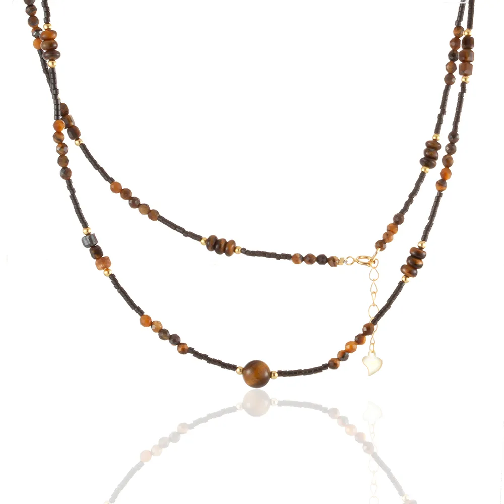 【Woogie武吉珠寶】設計款黑尖晶虎眼石純銀項鍊(1-6mm)