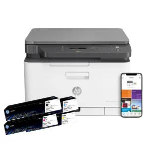 【HP 惠普】官方直營 搭1黑3彩碳粉★Color Laser 178nw 三合一 Wifi彩色雷射複合機(列印/影印/掃描/無線/乙