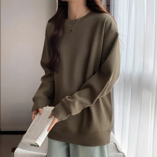 【ONEY 歐妮】★保暖內加絨大學T(男女同款/女上衣/男上衣/休閒/通勤/日系)