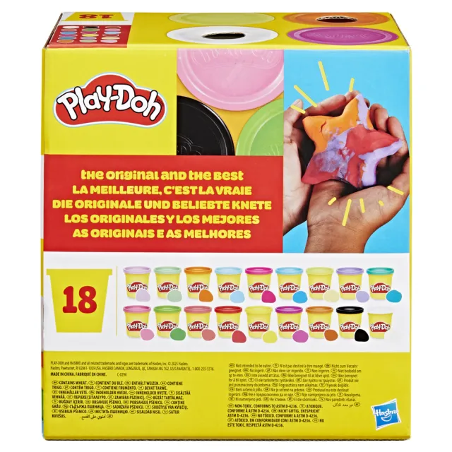 【PLAYDOH 培樂多】MOMO獨家黏土系列(創意無限18色黏土組)