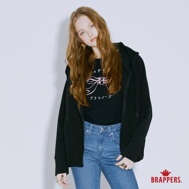 【BRAPPERS】女款 寬版連帽外套(黑)
